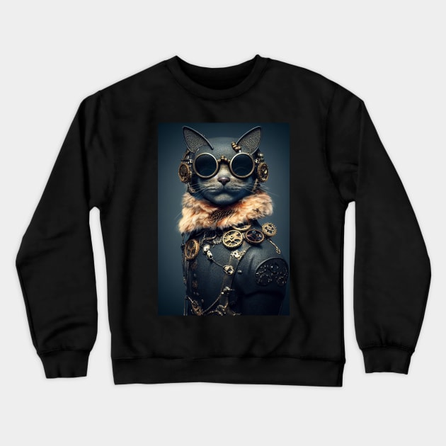 Steampunk cat Crewneck Sweatshirt by ai1art